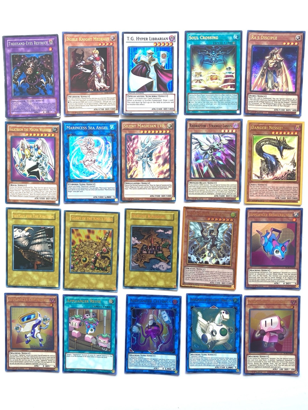Holographic Yu-Gi-Oh! 20 Card Foil Lot Silent Magician Danger Nessie Appliancer